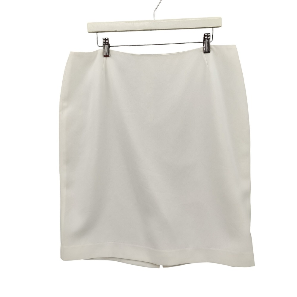 Lafayette 148 Women Minimalist Quiet Luxury Pencil Skirt 14 White Professional